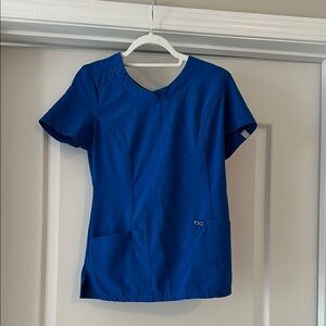 Cherokee XS Blue Scrub Top